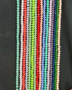 Glass Opaque Crystals 4mm,Rondelle, Multicolor, Pack of 16 String