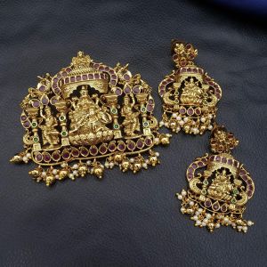 Premium Quality Antique Gold Lakshmi Pendant
