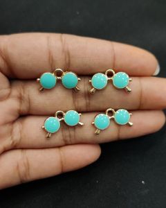Metal Enamel Charms,Cooler,Sky Blue,Gold Finishing, Pack Of 4 Pieces