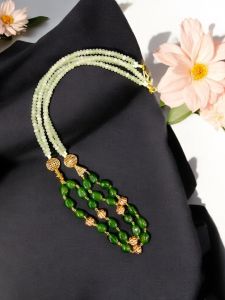 Quartz and Agate Necklace in Antique Gold Finish