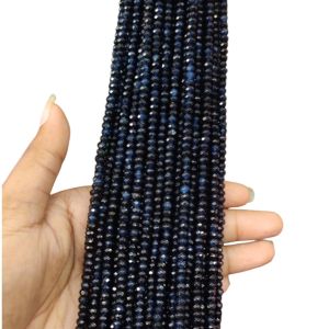 Agate Rondelle, 4x2mm, Navy Blue 