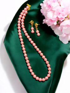 Glass Pearl Necklaces, Rose