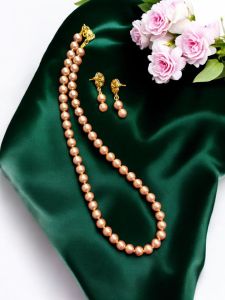 Glass Pearl Necklaces, Light Bronze