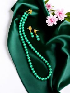 Glass Pearl Necklaces, Sea Green