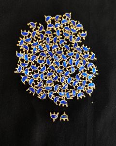 Jadau charms,Semi Circle , Blue, sold by 1 pc