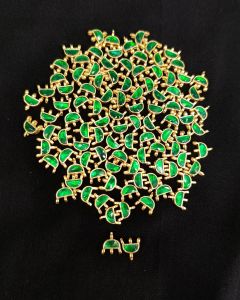 Jadau charms,Semi Circle ,Green, sold by 1 pc