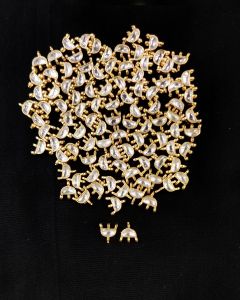 Jadau charms,Semi Circle ,White, sold by 1 pc