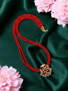 CZ pendant with Navratna Stones with 2 parts of Crystals 