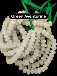 Natural Jade Stone Pumpkin Beads, Green Aventurine, 8x6 MM