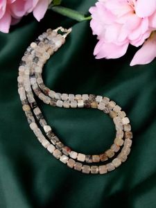Two Layer Of Square Agate Necklace 