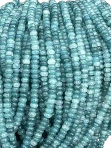 Glass Beads Rondelle , Blue Double Shade, 5x8MM