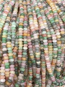 Glass Beads Rondelle , Multi Colour, 5x8MM