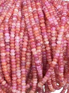 Glass Beads Rondelle , Dark Peach, 5x8MM