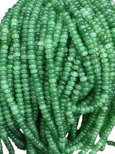Glass Beads Rondelle , Green, 5x8MM
