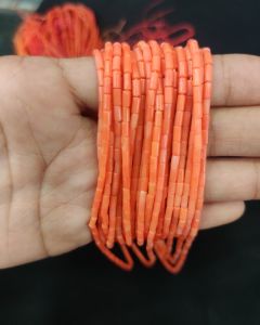  Taiwanese Bamboo Coral Beads, 2x4mm,Tube, Orange