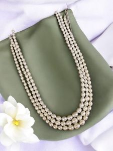 3 Layers Graduated Fresh Water Pearls, Cream