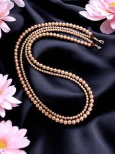 Bronze Color Glass Pearl Necklace 