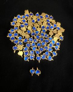 Jadau Charms,Heart Shape, Blue, Sold by 1 pc