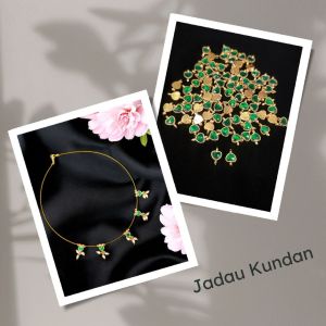 Jadau Charms,Heart Shape, Green, Sold by 1 pc