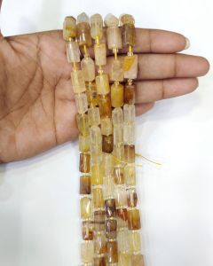 Gemstone cylinder beads,Citrine