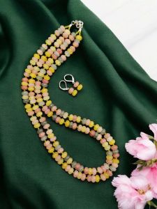  Glass Bead Rondelle Necklaces, Mixed Colour