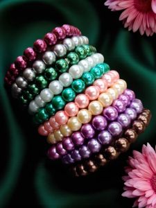 Glass Pearls Bracelets, Pack of 10
