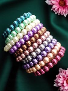 Glass Pearls Bracelets, Pack of 10