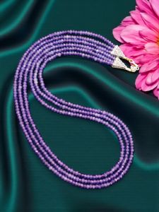 3 layer Agate Necklace, Purple
