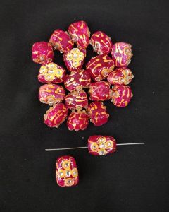Tanjore Painting On Quartz Tumbles, Pink