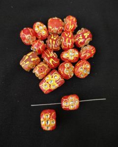 Tanjore Painting On Quartz Tumbles, Orange