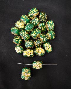 Tanjore Painting On Quartz Tumbles, Dark Green