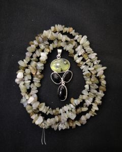 Combo Of Mix Gemstone Pendant With Labradorite Chip Beads