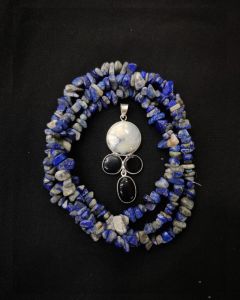 Combo Of Mix Gemstone Pendant With Lapiz Lazuli Chip Beads