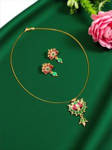 Invisible Jadau Necklace with Earrings