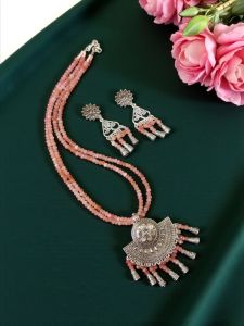 Invisible Jadau Necklace with Earrings