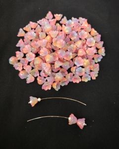 Pack of 20 pieces, ( 11x8mm), Glass Flower Beads, Glass Bead Caps, Little Lillies, Lamp work Beads, Double tone