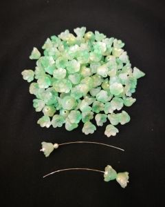 Pack of 20 pieces, ( 11x8mm), Glass Flower Beads, Glass Bead Caps, Little Lillies, Lamp work Beads, Double tone