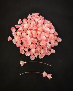 Pack of 20 pieces, ( 11x8mm), Glass Flower Beads, Glass Bead Caps, Little Lillies, Lamp work Beads, Double tone