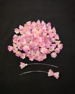 Pack of 20 pieces, ( 11x8mm), Glass Flower Beads, Glass Bead Caps, Little Lillies, Lamp work Beads, Double tone