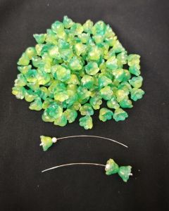 Pack of 20 pieces, ( 11x8mm), Glass Flower Beads, Glass Bead Caps, Little Lillies, Lamp work Beads, Double tone