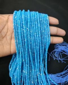 Cubic Zirconia Beads, CZ Or Czech Beads, Bright Blue