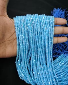 Cubic Zirconia Beads, CZ Or Czech Beads, Light Blue