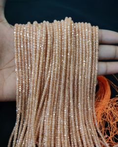 Cubic Zirconia Beads, CZ or Czech beads, Biege
