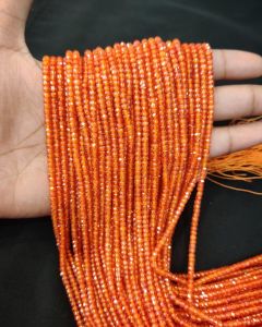 Cubic Zirconia Beads, CZ Or Czech Beads, Bright Orange
