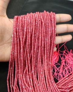 Cubic Zirconia Beads, CZ Or Czech Beads, Ruby Pink (Light)