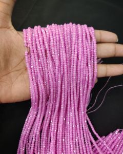 Cubic Zirconia Beads, CZ Or Czech Beads, Bright Pink