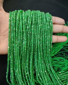 Cubic Zirconia Beads, CZ Or Czech Beads, Grass green