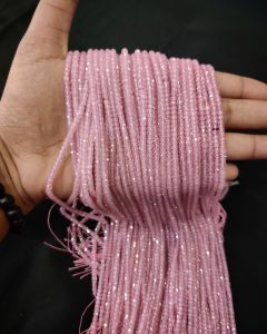 Cubic Zirconia Beads, CZ or Czech beads, Baby Pink