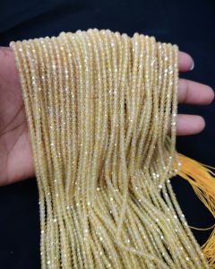 Cubic Zirconia Beads, CZ or Czech beads, Lemon Yellow