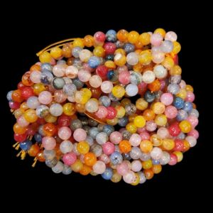 High quality Onyx Beads, 8mm Round, Orange and Pink double shade